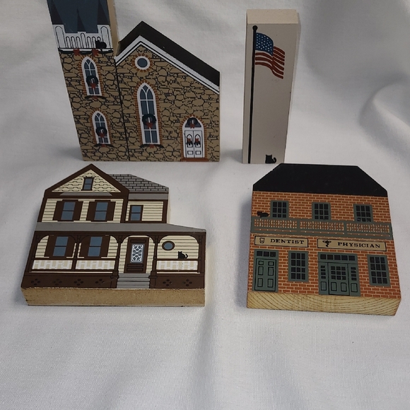 The Cat's Meow Other - The Cat's Meow Decorative Wooden Shelf Sitter Set Of 4 Vintage Historical